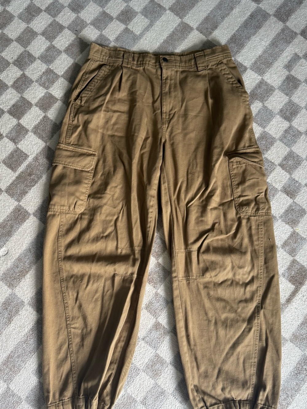 Old Navy Olive-Brown Wide-Leg Cargo Joggers